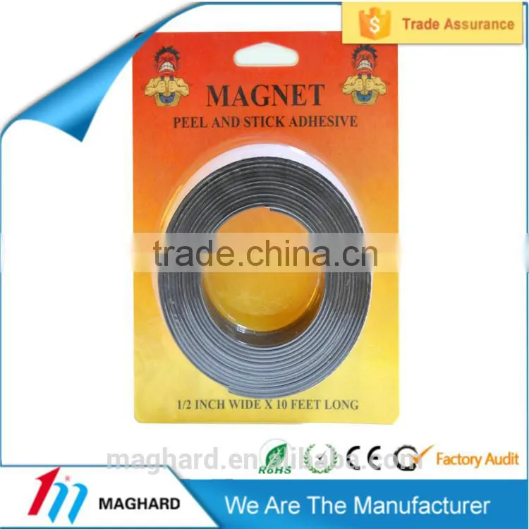 2015 China hot wholesale flexible rubber self adhesive magnetic tape roll
