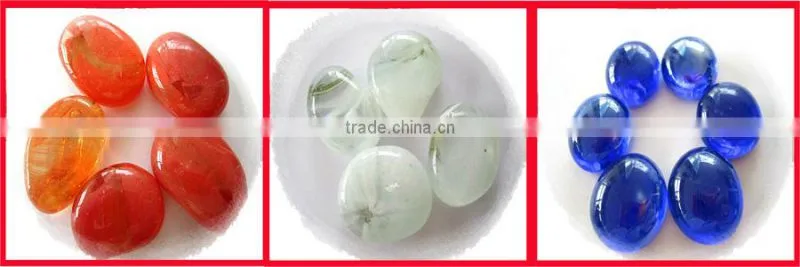 Colored decorative garden polished glass pebbles