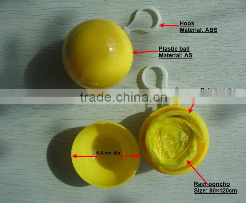 New Product Photo - 2014 ECO Plastic Ball with keychain Poncho promotional gift