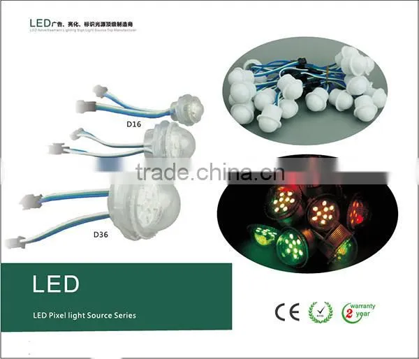 16mm WS2811 led pixel light,1pcs 5050 SMD with 1pcs WS2811 IC bult-in;16mm diameter;1pcs/string,DC5V,Waterproof IP65