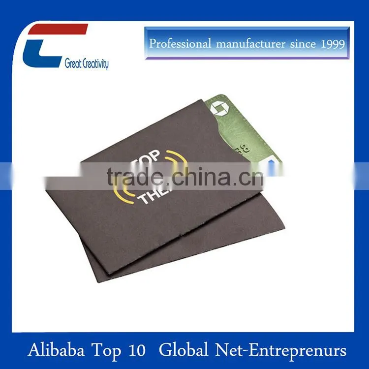 custom rfid blocking sleeve credit card imformation protector