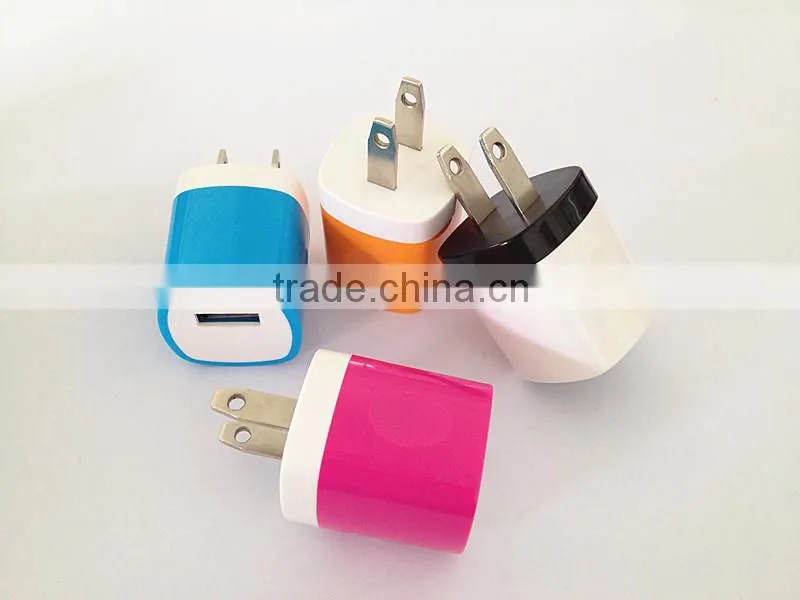 High quality 1A/1.5A 110V USB travel adapter charger with IC smart chip for mobile cell phone