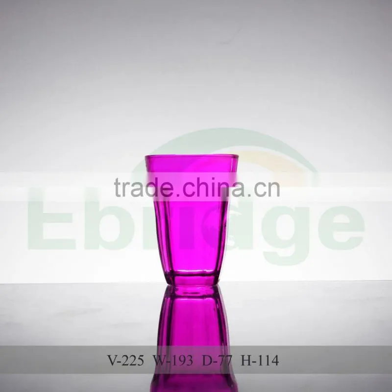 hot sale colorful rose red painted glass tea cups for drinking