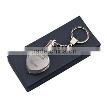 Wholesale 3d laser engraved crystal heart shape keychain
