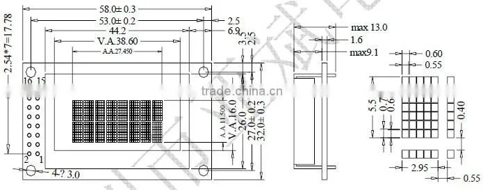 0802 lcd module 5V 3.3V LCM Display Black Character small lcd display