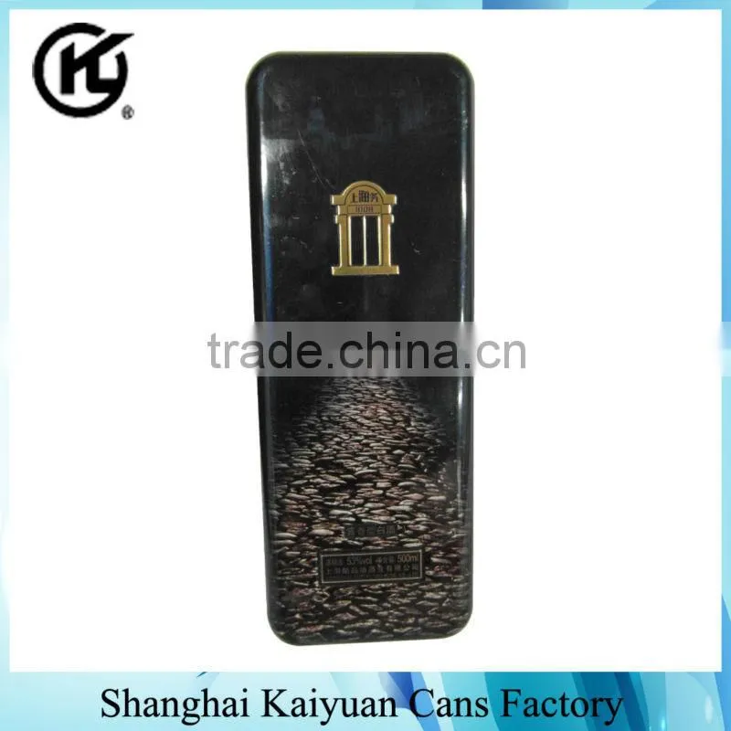 High Quality Rectangular Wine Gift Tin Can Box (various lids and printing)