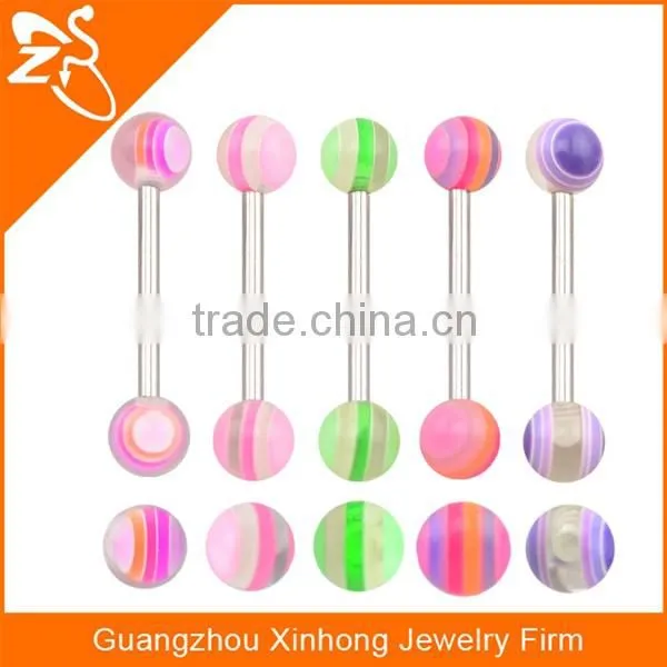 Wholesale fashion straight tongue ring piercing tongue ring jewelry for young ladies
