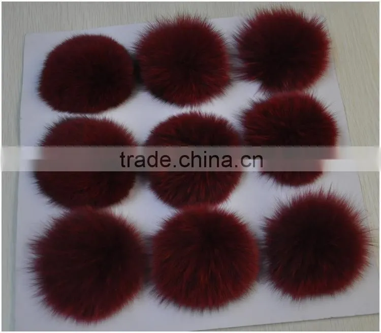 Alibaba China Factory Price Fox Fur Ball Keychain / Fluffy Fox Fur Pompon