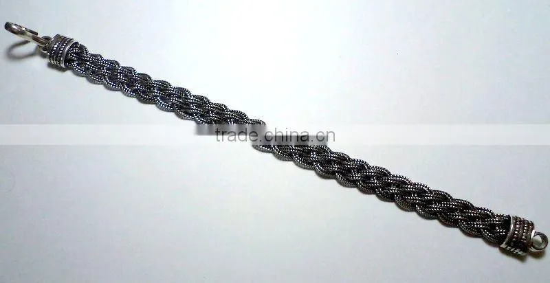 Oxidised Boho 925 Solid Sterling Silver Chain Bracelet, 925 Sterling Silver Bracelet, Designer Sterling Silver Silver Bracelet