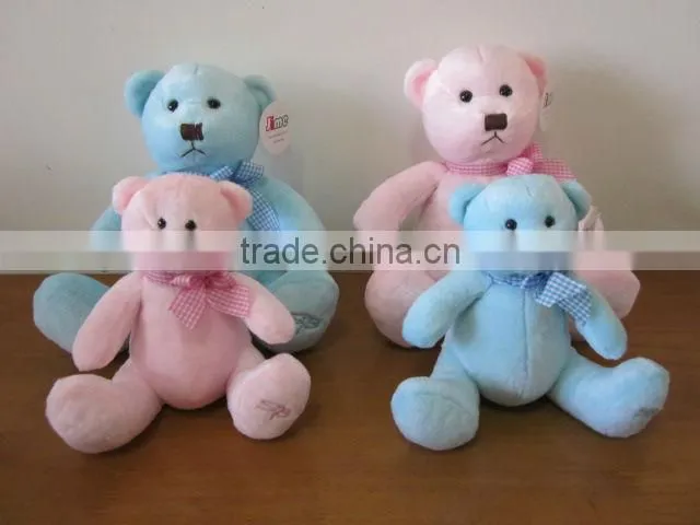 JM003 Stuffed Teddy Bear in Pink and Blue Color