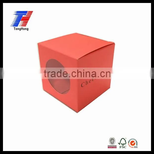 Factory direct sale custom recycled small cute folding box,creative paper packaging box with window