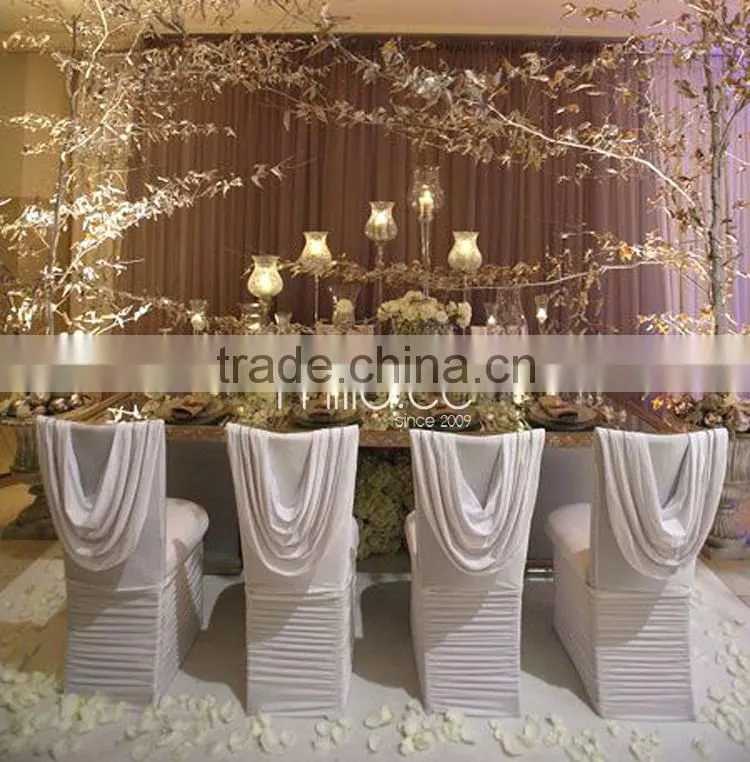 New Style Wedding Lycra Spandex Banquet Hotel Wedding Chair Cover with Valance