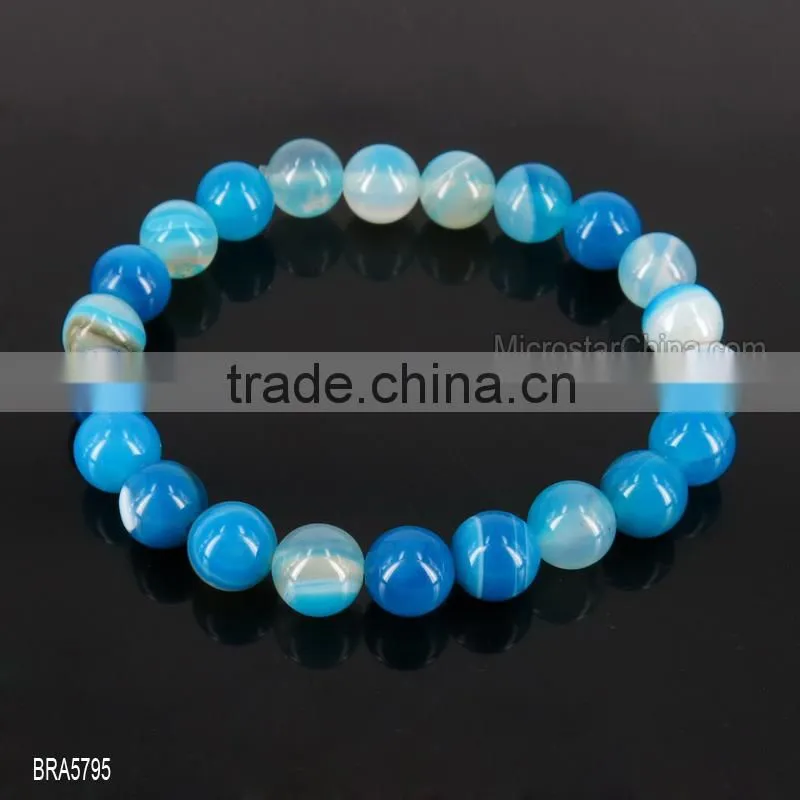 New natural stone Beaded Golden Buddha head Men/Women Elasticity bracelet