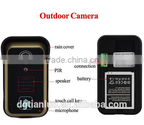 Entrance Door Wireless Apartment Video Intercom with Camera