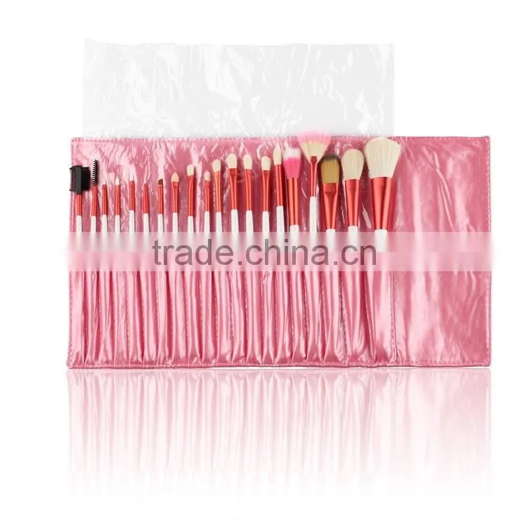 New White Handle Makeup Brushes Set 20 pcs Professional Make Up Tool Kit With Pink Pouch