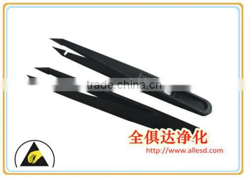 ESD Series Black Anti-static Stainless Steel Tweezers