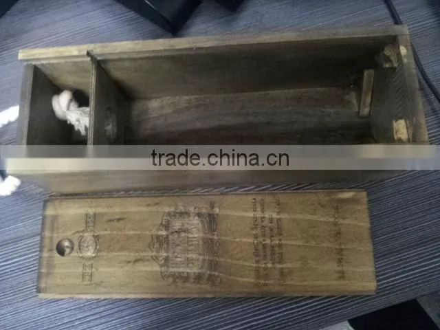 Cheap Wooden Wine Case With a Moving Lid