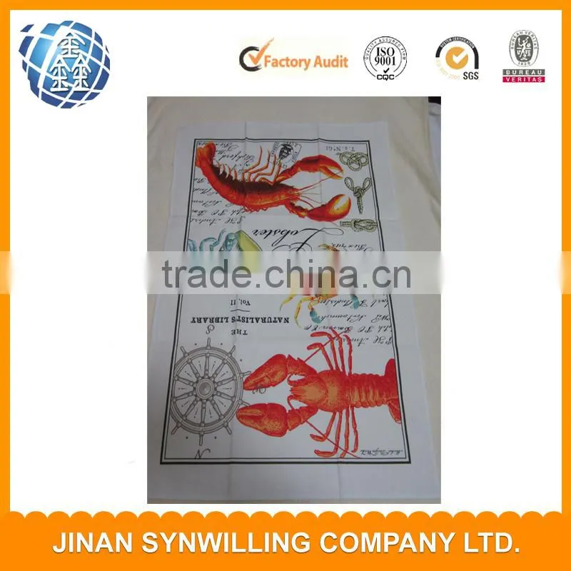 100% cotton fabric printed tea towel with AZO free test report