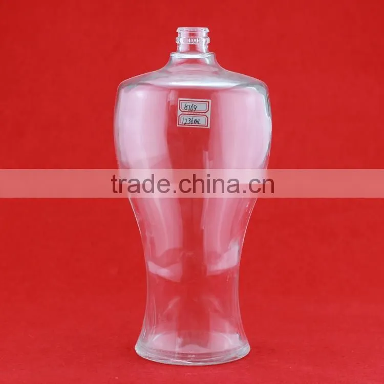 High quality glass ethanol bottle screw mouth bottle cucurbit shape bottle