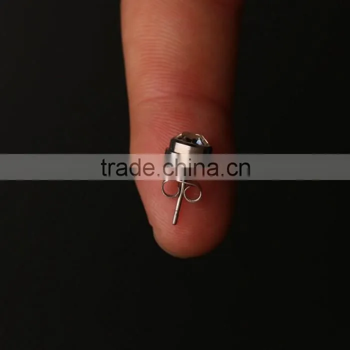 Fashinable 316 Stainless Steel Cartilage Custom White Stone Stud Earrings