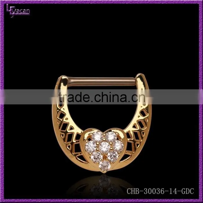 14G 316L Surgical Steel Hear Shape Nipple Shield Nipple Piercing