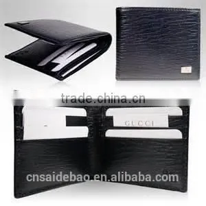2015 Newest Style Leather Wallet, High Quality Different Leather Men's Wallet With Metal Logo Fashion Wallet