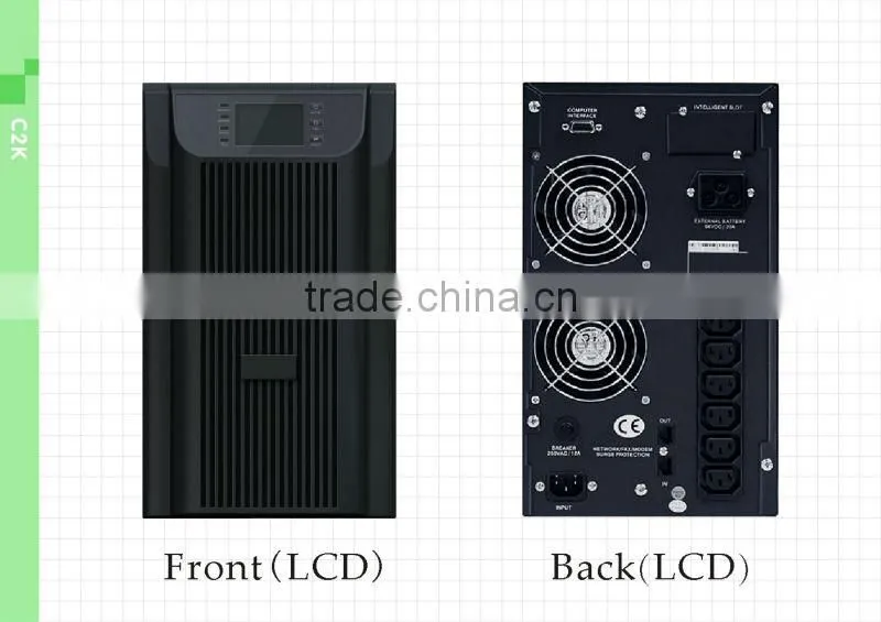 must solar 0.8 power factor ,high frequency online tower 1k-3k ups, LED/LCD display selectable