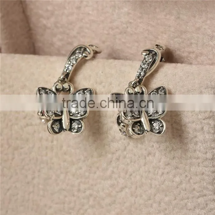 Handmade Latest Cute Girls Butterfly Earring Studs With Lot Of Gemstones