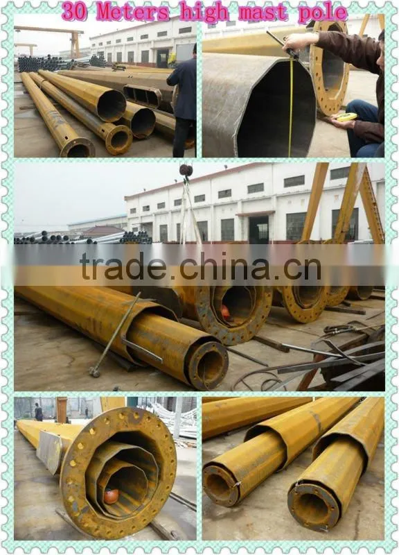 15-45m steel auto lift system high mast light pole