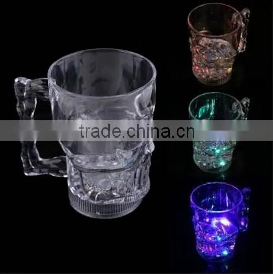 Creative LED Glowing beer cup / Skull Beer Mug Cup / Wine Beer Mug Cup