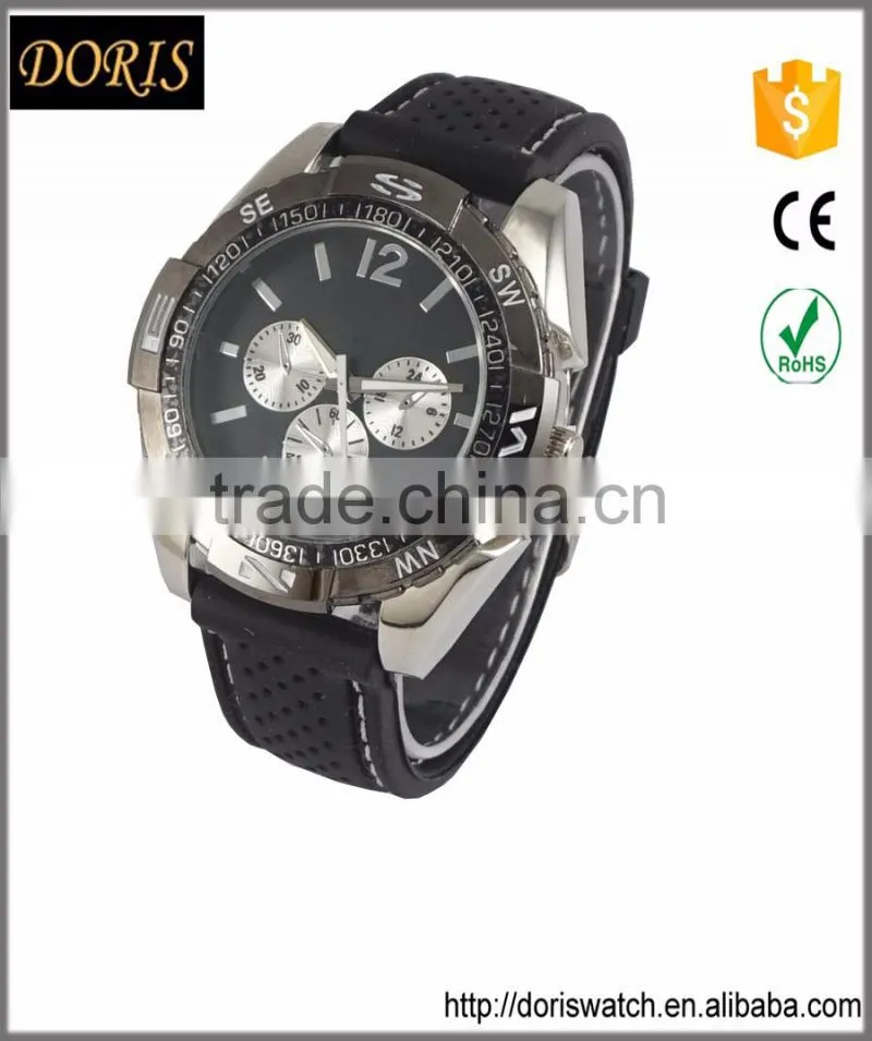 Fashion japan movt quartz silicone wrist watch