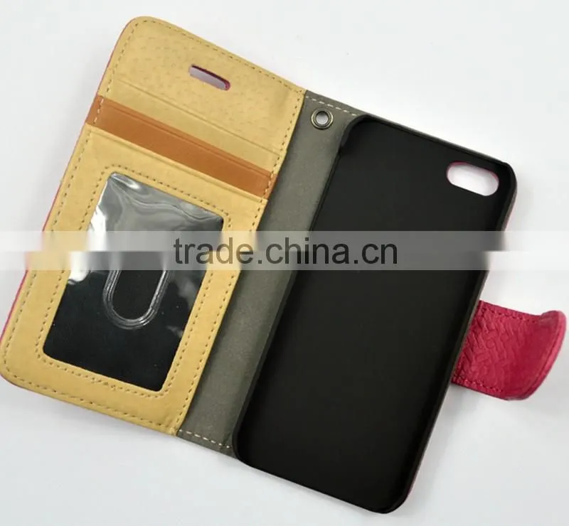 Mat Grain PU Leather Phone case for iphone 6 with Card Slots , Strap Holder and the Magnet Cover