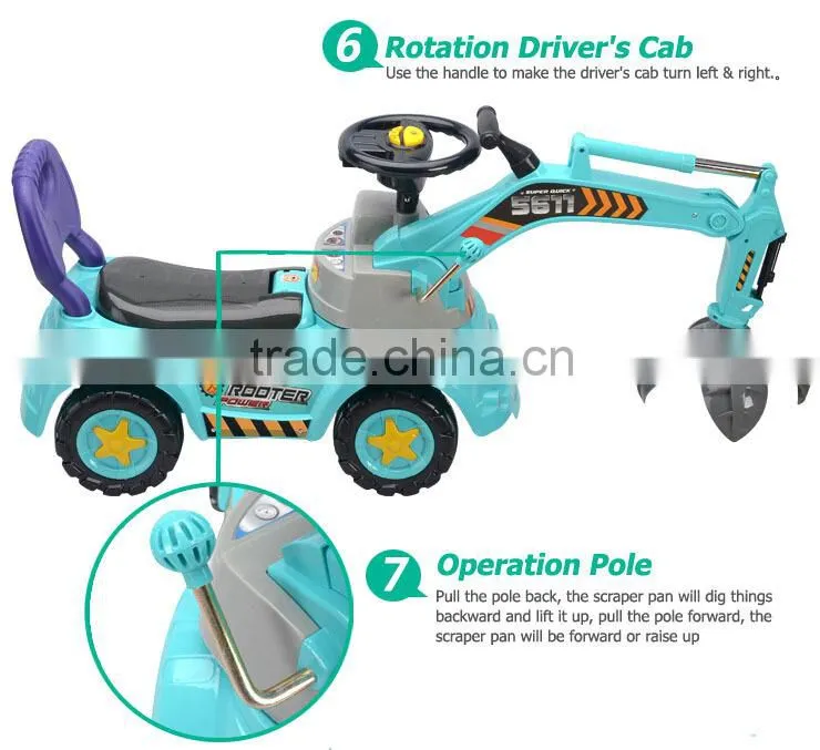 Plastic 2015 Hot Sell Kids Ride on Toy Excavator