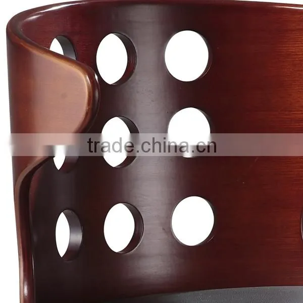 Haiyue Blakc PU Leather Counter Bar Stools for Leisure Places Use