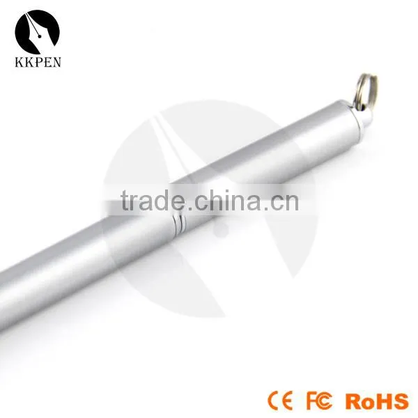 KKPEN stylus pen metal siver fashionable 2 in 1 ball pen with swinging ring