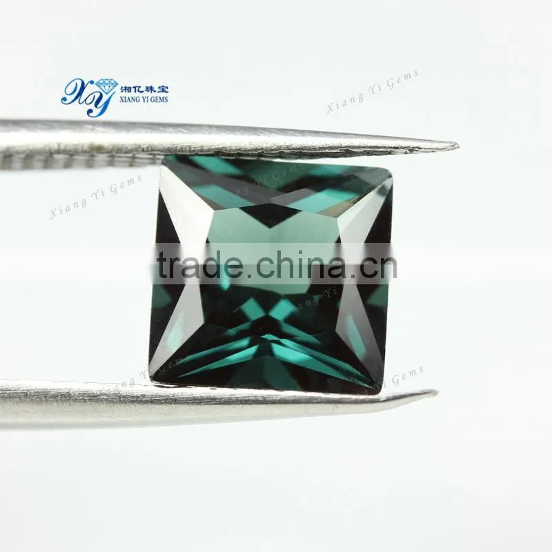 Beautiful Synthetic Green Spinel 8x8mm Suqare Shape Xiang Yi Gems Spinel