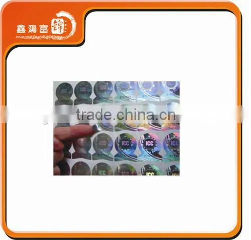 High quality new custom hot stamping hologram sticker on fabricg