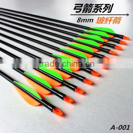 hunting arrows 31'' Fiberglass shaft Protective sleeve with unique nocks Convertible head arrow For compound bow
