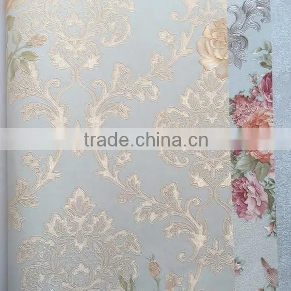 High quality beautiful flower thick vinyl wallpaper for sale