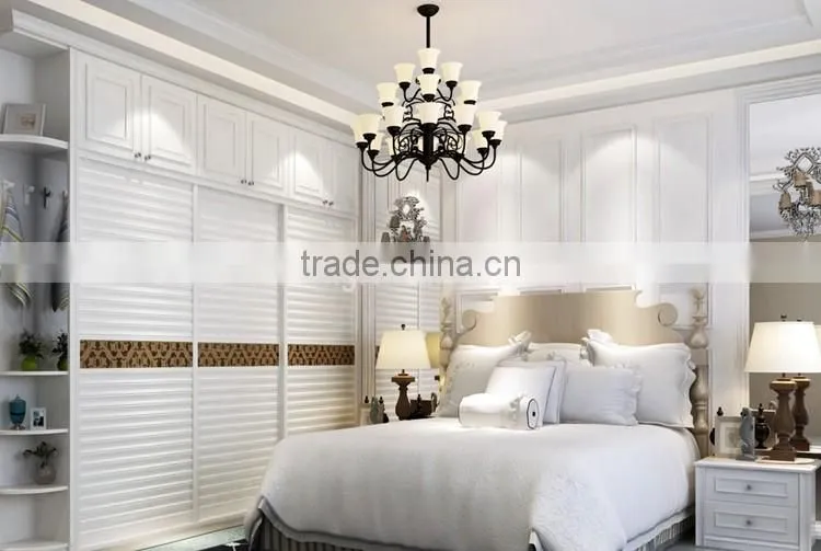 Bedroom Wardrobes Wooden 3 Doors Closet Sliding Solid Wood Wardrobe