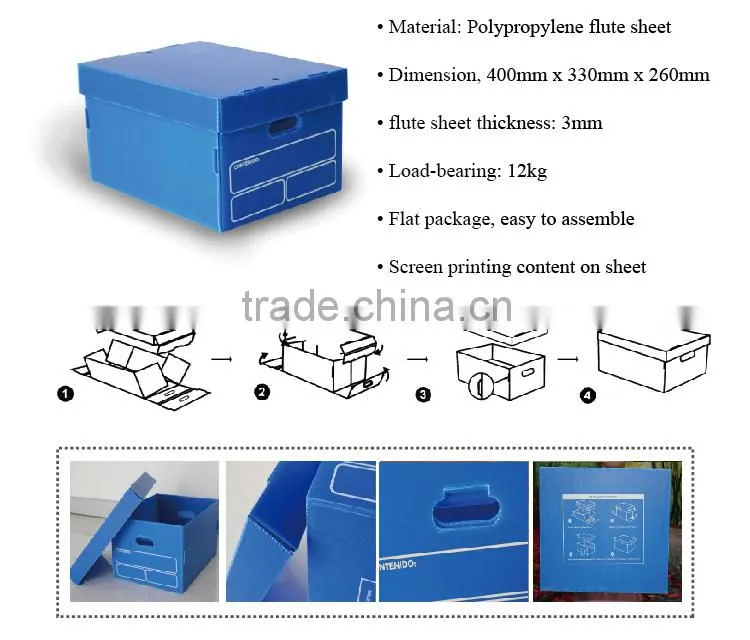 offering polypropylene material plastic corrugated box in Shanghai factory