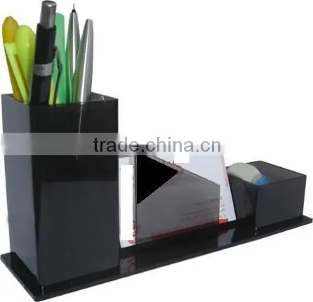 newly design black acrylic desktop pen holder