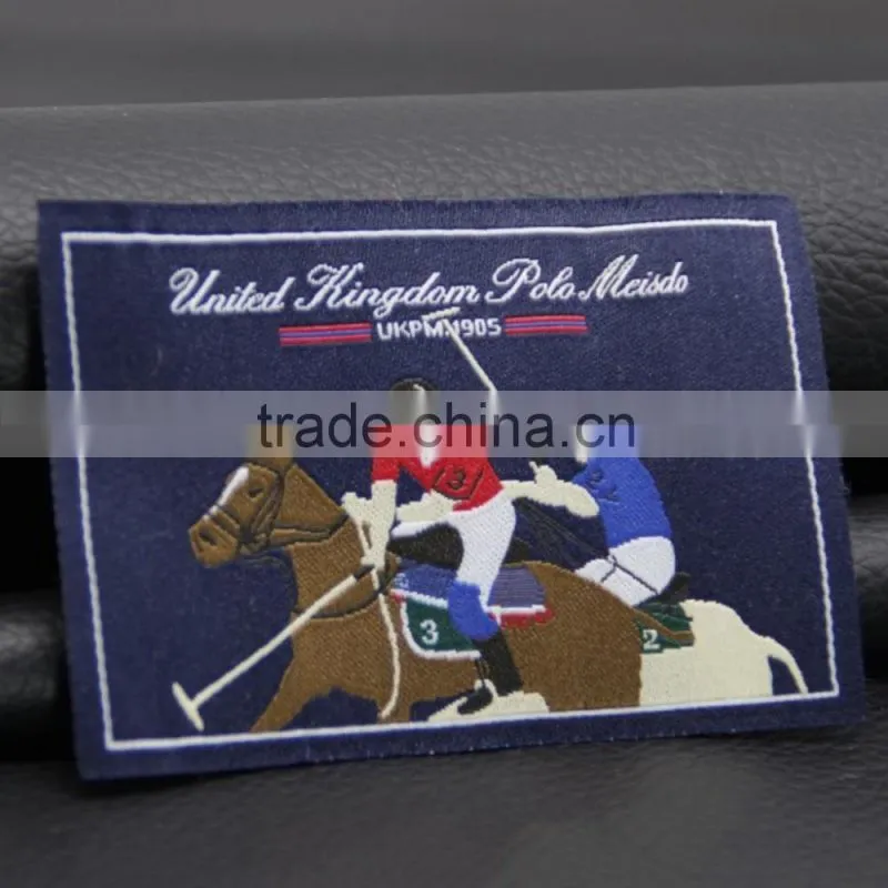 custom woven label/upmarket woven logo/clothing brand label