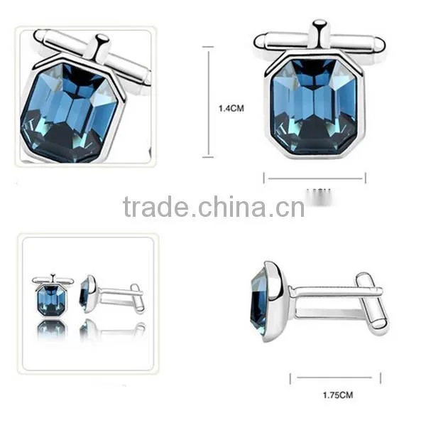 Factory directly europe alloy matel shiny crystal cuff link mens 2016 cufflinks jewelry