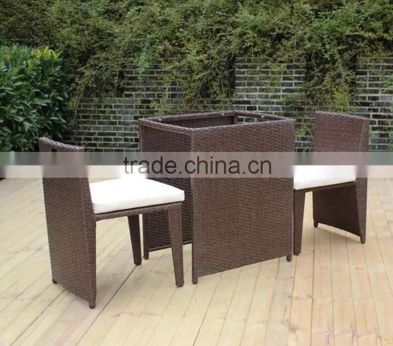 Rattan Patio Furniture Set Wicker Garden Chair Cushioned Seat Bar Set Garden Set