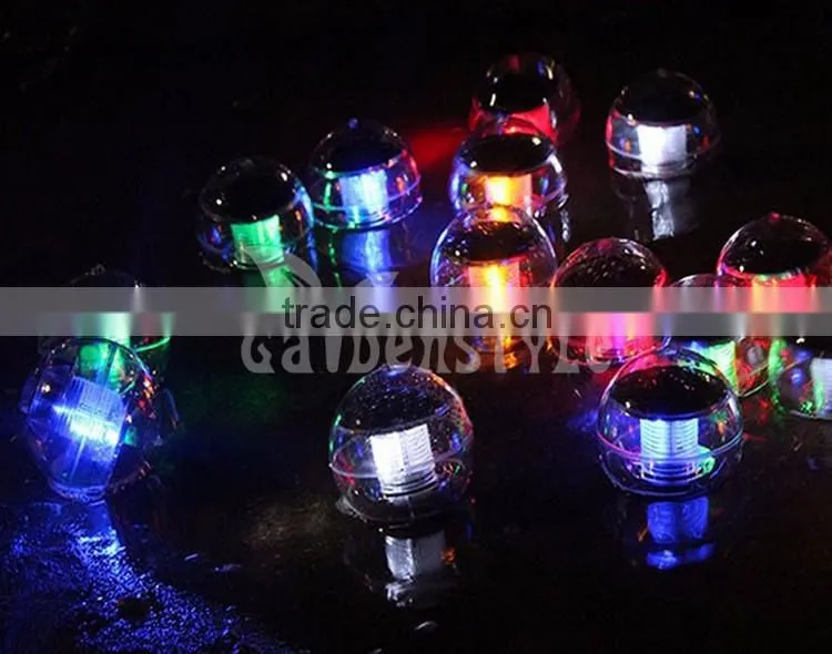 novelty type solar floating ball lamp clear color changing waterproof led light