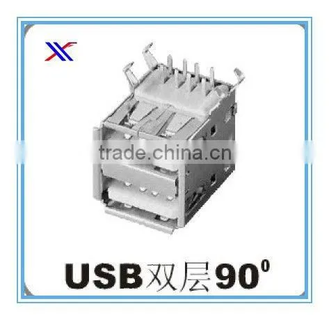 90 female dual usb connector