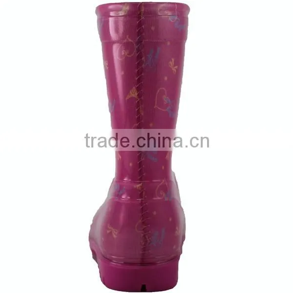 Pink color cheap PVC rain boots wholesale girls PVC boots