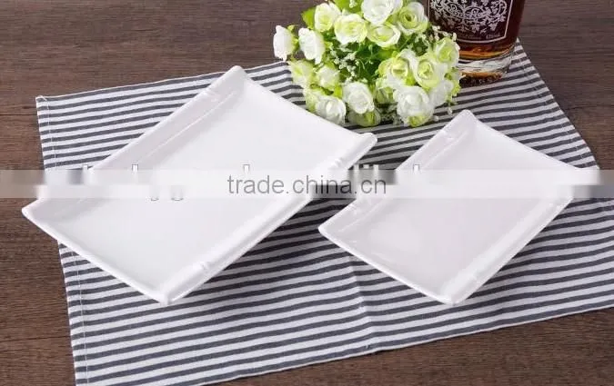hot sale restaurant use white melamine rectangular plates