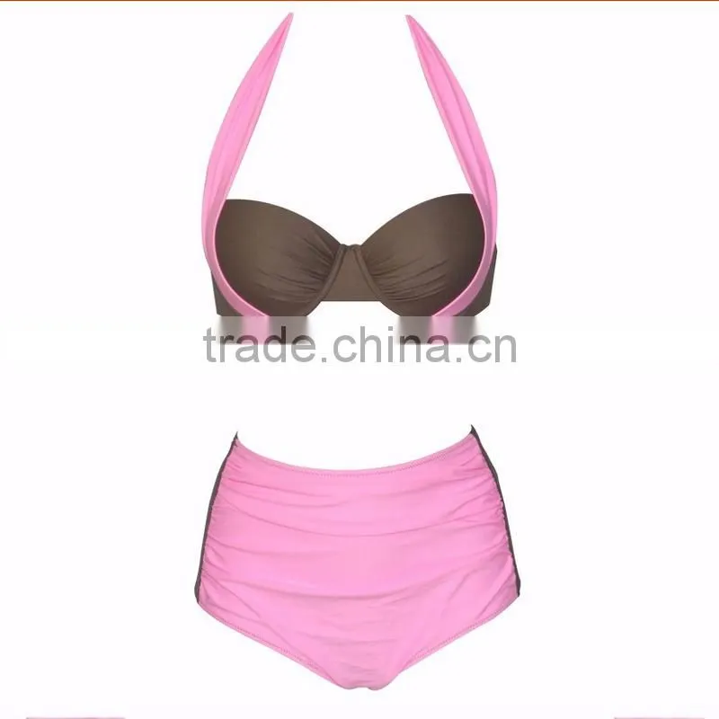 Women's Bandage Cris Cross Swimwear Push Up bating suit high waist bikini